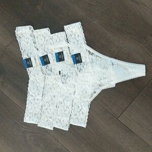 NWT Bundle of INC Core Lace Thong Panties XL Washed White